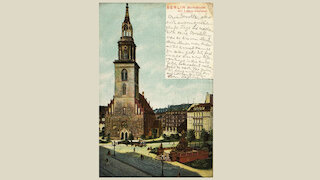 Marienkirche mit Lutherdenkmal Postkarte aus dem Jahr 1906 © Marienkirche mit Lutherdenkmal Postkarte aus dem Jahr 1906